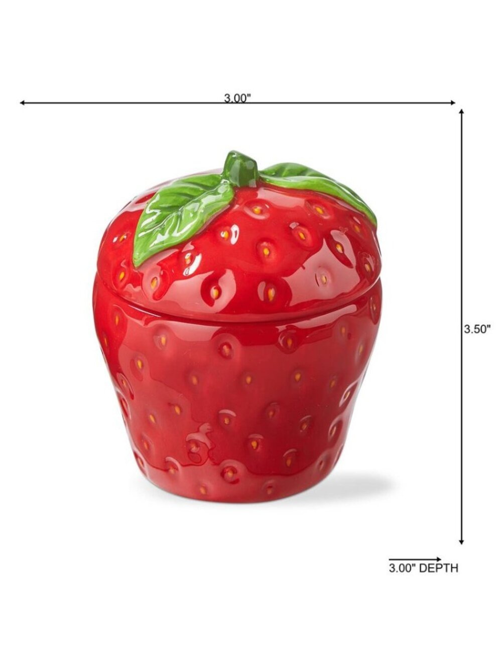 Red Strawberry Trinket Dish mini jar - Picture 2 of 3
